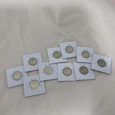 .180. COINS | 10 90% Silver Quarters | 1952-1959