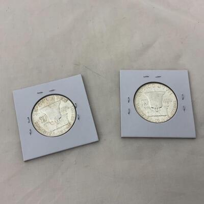 .185. COINS | 2 Franklin Halfs | 1963 P, D | BU 