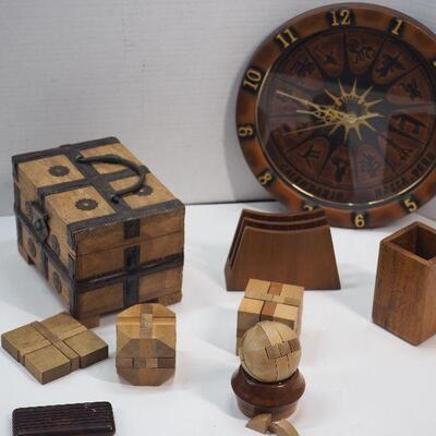 Lot 87 Wooden puzzles and Boxes