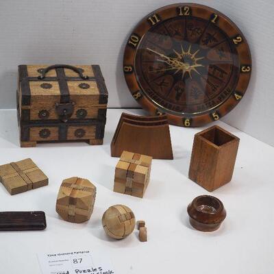 Lot 87 Wooden puzzles and Boxes