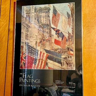 LOT 285  FRAMED POSTER FLAG PAINTINGS OF CHILDE HASSAM NATIONAL GALLERY OF WASHINGTON