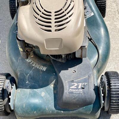 LOT 295  CRAFTSMAN GAS LAWN MOWER SELF PROPELLED FRONT DRIVE 21"