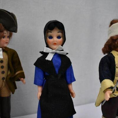 7pc Revolutionary War Carlson/Heritage Dolls - Vintage,70s, w/ COAs