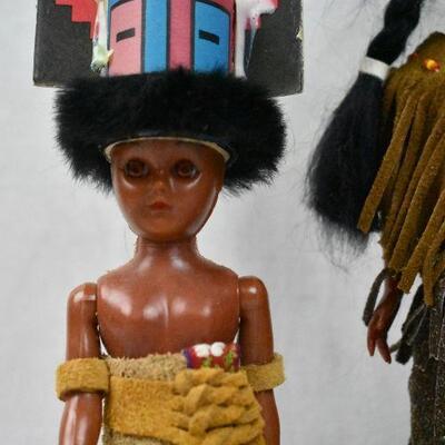 5 pc Native American Carlson Dolls - Vintage, 2 w/ COAs