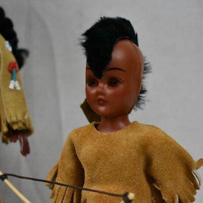 5 pc Native American Carlson Dolls - Vintage, 2 w/ COAs