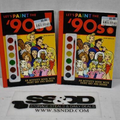 2x Let's Paint the 90s! Colouring Books