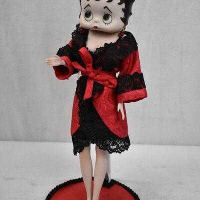 Tall Betty Boop Doll in Red Night Dress w/ Fur Throw