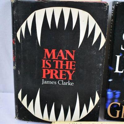 11 Hardcover Books: Man is the Prey -to- The Firm