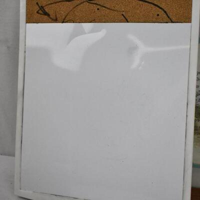 7pc Decor: 4 Picture Frames, 1 Mirror, 1 Whiteboard w/ Corkboard, 1 Frame Holder