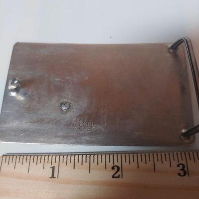 Nickel and silver belt buckle