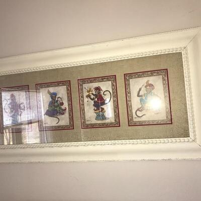 Monkey Print in Off White Frame 