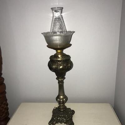 Brass Electrified Oil Lamp