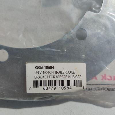 Notch trailer axle brackets for 8" rear hub cap