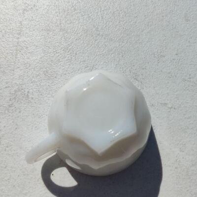 Vintage White glass tea cup