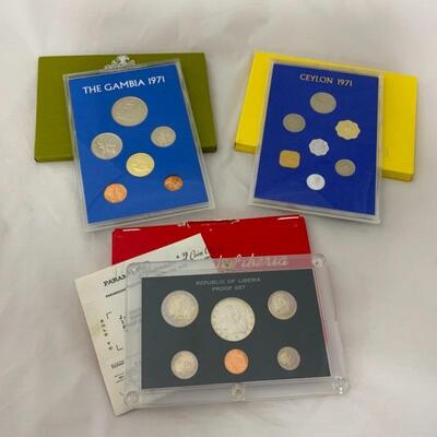 .195. COINS | Three Proof Sets | R of Liberia | Gambia | Ceylon