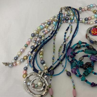 .203. Colorful Costume Jewelry Lot | Three Watches
