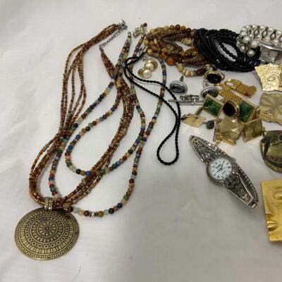 .204. Gold-Tone Costume Jewelry Lot | Four Watches | Cufflinks