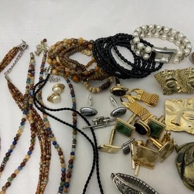 .204. Gold-Tone Costume Jewelry Lot | Four Watches | Cufflinks