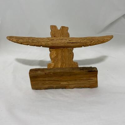 .207. VINTAGE | Native Alaskan Made | Carved Two-Headed Totem Pole