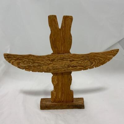 .207. VINTAGE | Native Alaskan Made | Carved Two-Headed Totem Pole