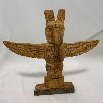 .207. VINTAGE | Native Alaskan Made | Carved Two-Headed Totem Pole