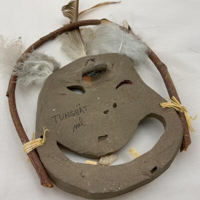 .209. Tunghat | Alaskan Native | Hand Crafted Terracotta Yupâ€™ik Masks