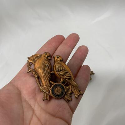 .215. VINTAGE | Two Brooches | Gold Mesh | MI Copper County