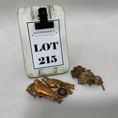 .215. VINTAGE | Two Brooches | Gold Mesh | MI Copper County