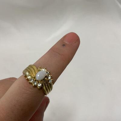 .217. VINTAGE | Coro Earrings in box | Sweater Clasp | Opal Ring