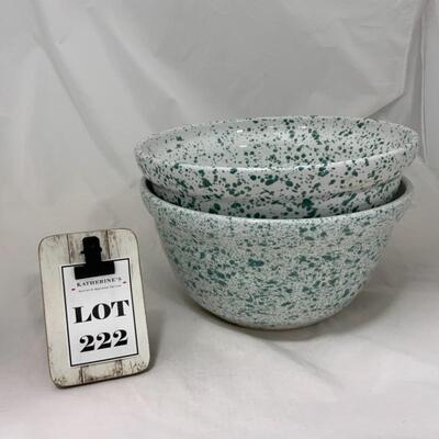 .222. Two Monmouth Western Stoneware Bowls | Green Speckle