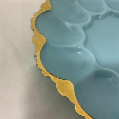 .225. VINTAGE | Fire King Delphite | 10â€ Egg Plate