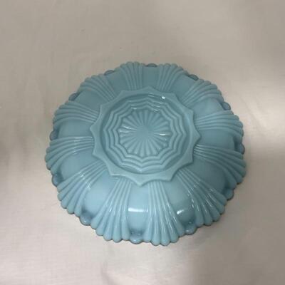 .225. VINTAGE | Fire King Delphite | 10â€ Egg Plate