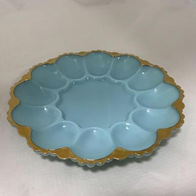 .225. VINTAGE | Fire King Delphite | 10â€ Egg Plate