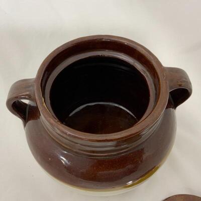 .235. VINTAGE | Hotmar for Hardware | Advertising Stoneware | Bean Pot | Princeton Wis