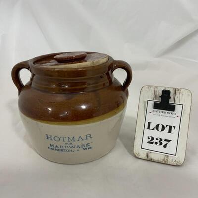 .237. VINTAGE | Hotmar for Hardware Bean Pot | Princeton, Wis