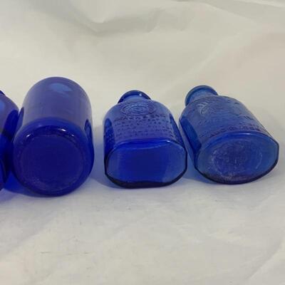 .238. VINTAGE | Five Cobalt Blue Bottles | Milk of Magnesia