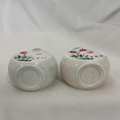 .248. VINTAGE | Fire King Tulip | Large Round Salt and Pepper Shakers