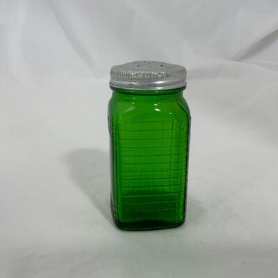 .250. VINTAGE | Single Square Green Shaker | Salt | Pepper