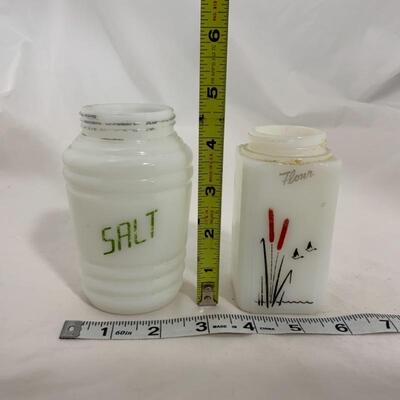 .251. VINTAGE | Two Shakers | Salt | Flour | Cattails