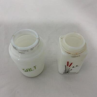 .251. VINTAGE | Two Shakers | Salt | Flour | Cattails