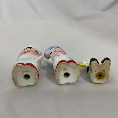 .253. VINTAGE | Figural Salt and Pepper Shakers | Chef | Plate