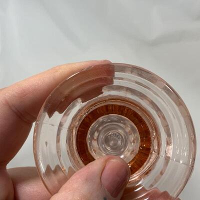 .258. VINTAGE | Pink Depression Glass | Footed Sugar Shaker