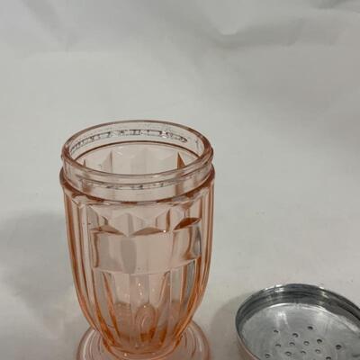 .258. VINTAGE | Pink Depression Glass | Footed Sugar Shaker