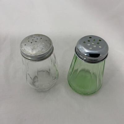 .259. Two Glass Shakers | Sugar | Salt & Pepper