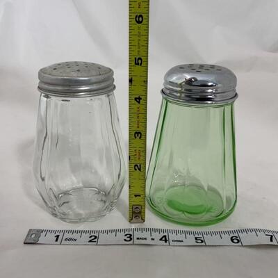 .259. Two Glass Shakers | Sugar | Salt & Pepper