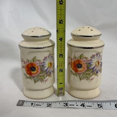 .262. VINTAGE | Pair of Salt and Pepper Shakers | Floral | Porcelain