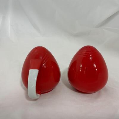 .264. VINTAGE | Two Large Hall Kitchenware Shakers | Red