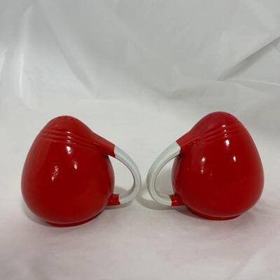 .264. VINTAGE | Two Large Hall Kitchenware Shakers | Red