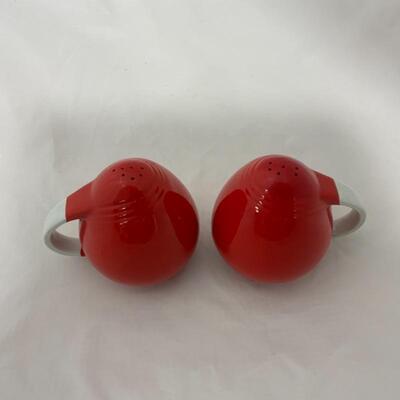 .264. VINTAGE | Two Large Hall Kitchenware Shakers | Red