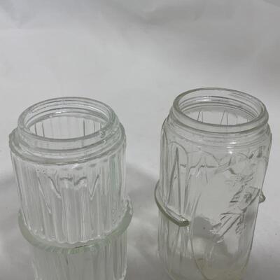 .265. VINTAGE | Two Clear Mis-Matched Shakers | Hoosier | Lady